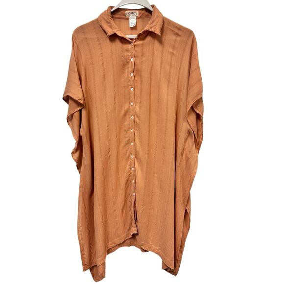 L*Space Revolve Anita Resort Wear Coastal Beachy Cover Up in Toasted Orange Tan - Picture 2 of 11